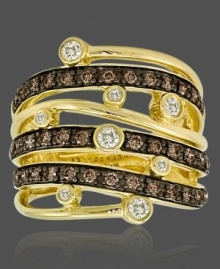 Get swept up in a whirlwind of style with this fashionable diamond ring by Le Vian. Round-cut white and chocolate diamonds® (3/4 ct. t.w.) sweep through a stunning setting of 14k gold. Size 7. Get swept up in a whirlwind of style with this fashionable diamond ring by Le Vian. Round-cut white and chocolate diamonds® (3/4 ct. t.w.) sweep through a stunning setting of 14k gold. Size 7.