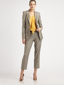 Menswear inspired with undeniably feminine touches, including Princess seams, which ensure an exquisite fit.Notched collarButton details on sleevesPrincess seamsBack ventFully linedAbout 26 from shoulder to hem60% virgin wool/37% viscose/3% elastaneDry cleanImported Model shown is 5'10 (177cm) wearing US size 4. Menswear inspired with undeniably feminine touches, including Princess seams, which ensure an exquisite fit.Notched collarButton details on sleevesPrincess seamsBack ventFully linedAbout 26 from shoulder to hem60% virgin wool/37% viscose/3% elastaneDry cleanImported Model shown is 5'10 (177cm) wearing US size 4.