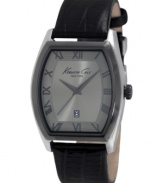 A casual watch from Kenneth Cole New York with handsome leather and shadowy tones.