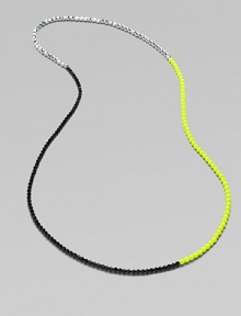 A trio of contrasting colors make this a stand-out piece. Glass and acrylic beadsLength, about 43Slip-on styleImported A trio of contrasting colors make this a stand-out piece. Glass and acrylic beadsLength, about 43Slip-on styleImported