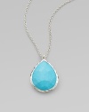From the Rock Candy Collection. A faceted teardrop of vivid turquoise, set in polished sterling silver on a silver chain.Turquoise Sterling silver Adjustable chain length, about 16-18 Pendant, about 1L Lobster clasp Imported