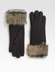 A soft, dyed shearling cuff and supple suede upper help make this glamorous style a cold weather essential.Length, about 12.5Professional leather dry cleanerImportedFur origin: Spain A soft, dyed shearling cuff and supple suede upper help make this glamorous style a cold weather essential.Length, about 12.5Professional leather dry cleanerImportedFur origin: Spain