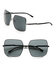 A simply chic, wide style in sleek metal with acetate logo temples. Available in gunmetal/black with grey lens or copper grey mauve with brown gradient lens. Logo temples100% UV protectionMade in Italy A simply chic, wide style in sleek metal with acetate logo temples. Available in gunmetal/black with grey lens or copper grey mauve with brown gradient lens. Logo temples100% UV protectionMade in Italy