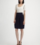Soft finespun cotton, accented with subtle contrast piping.ScoopneckShort sleeves95% cotton/5% elastaneImported of Swiss fabricModel shown is 5'9 (175cm) wearing US size 4. 