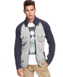 Need a layer for fall? This full-zip sweater from Bar III is perfect for your t-shirt and jeans style. Need a layer for fall? This full-zip sweater from Bar III is perfect for your t-shirt and jeans style.