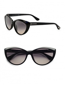 A retro-inspired look in lightweight acetate. Available in shiny black with anti-reflective grey gradient lens, shiny dark havana with dark wine gradient lens or shiny ivory with brown gradient lens. Logo temples100% UV protectionMade in Italy A retro-inspired look in lightweight acetate. Available in shiny black with anti-reflective grey gradient lens, shiny dark havana with dark wine gradient lens or shiny ivory with brown gradient lens. Logo temples100% UV protectionMade in Italy