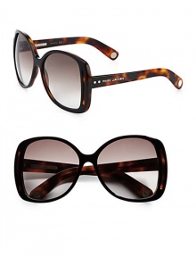 Feminine butterfly-shaped acetate frames. Available in dark tortoise with grey gradient lens. Logo temples100% UV protectionMade in Italy Feminine butterfly-shaped acetate frames. Available in dark tortoise with grey gradient lens. Logo temples100% UV protectionMade in Italy