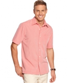 Keep your weekend wear on the preppy side with this plaid shirt from Izod. (Clearance)