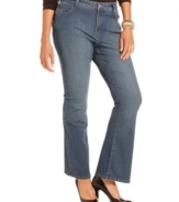 A slim fit defines Not Your Daughter's Jeans' plus size bootcut jeans, featuring a control panel and medium wash.