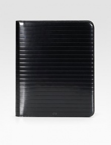 A singular companion to your iPad 2, beautifully crafted in pleated, mirrored leather equipped to securely hold your device. Debossed logo detailMirrored leather8W X 10HMade in Italy A singular companion to your iPad 2, beautifully crafted in pleated, mirrored leather equipped to securely hold your device. Debossed logo detailMirrored leather8W X 10HMade in Italy