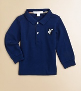 A long-sleeved classic, long on style and comfort for your little guy, in airy pique with Burberry touches.Ribbed polo collarLong sleeves with ribbed cuffsButton placket with woven check trimBurberry knight logo chest appliquéCottonMachine washImported Please note: Number of buttons may vary depending on size ordered. 