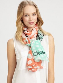 A supremely comfortable style with a colorful abstract print. 70% silk/30% cottonAbout 40 X 70Dry cleanImported A supremely comfortable style with a colorful abstract print. 70% silk/30% cottonAbout 40 X 70Dry cleanImported
