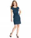 Studio M's dress looks special with ruched details and a pop of peplum at the hip.