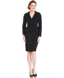 Delicate flounces embellished with sparkling sequins make for a lovely evening ensemble, from Kasper. Delicate flounces embellished with sparkling sequins make for a lovely evening ensemble, from Kasper.
