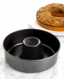 Wake up to freshly baked coffee cake that rivals your favorite bakery. The nonstick interior of this commercial pan evenly heats cakes for impressive results and satisfied stomachs. 10-year warranty. Wake up to freshly baked coffee cake that rivals your favorite bakery. The nonstick interior of this commercial pan evenly heats cakes for impressive results and satisfied stomachs. 10-year warranty.