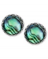 Inspire your look with ocean color. Genevieve & Grace's pretty stud earrings feature round-cut abalone glass and glittering marcasite. Set in sterling silver. Approximate diameter: 5/8 inch.