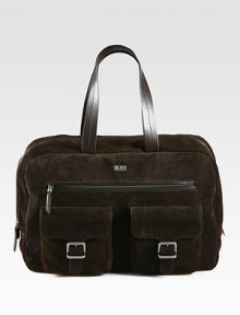 Handsomely designed to carry all of your essentials in style with endless versatility, this roomy weekender is rendered in a split suede with embossed corduroy print and a signature logo detail.Zip closureDouble top handlesExterior zip, flap pocketsInterior zip pocketLogo cotton liningSuede18W x 12H x 7DImported Handsomely designed to carry all of your essentials in style with endless versatility, this roomy weekender is rendered in a split suede with embossed corduroy print and a signature logo detail.Zip closureDouble top handlesExterior zip, flap pocketsInterior zip pocketLogo cotton liningSuede18W x 12H x 7DImported