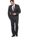 Nothing beats the elegant simplicity of a good suit, and this blazer is no different. Classic pinstripe pattern all over with wide, notched lapel and besom pocket at chest. Four button closure at cuffs. Center vent.