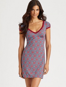 A vibrant print inspired by vintage French florals enlivens this incredibly soft jersey shift.V-neckCap sleevesEmpire waist90% viscose/10% elastaneHand washMade in Italy A vibrant print inspired by vintage French florals enlivens this incredibly soft jersey shift.V-neckCap sleevesEmpire waist90% viscose/10% elastaneHand washMade in Italy