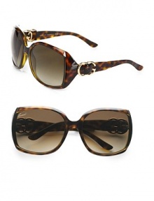 Chic tortoiseshell frames, accented with goldtone logo details. Available in havana frames with brown gradient lens. GG logo temples100% UV protectionMade in Italy Chic tortoiseshell frames, accented with goldtone logo details. Available in havana frames with brown gradient lens. GG logo temples100% UV protectionMade in Italy