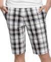 Live up your seasonal look with a pair of preppy plaid shorts from Kenneth Cole Reaction.