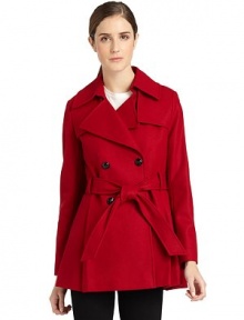 THE LOOKNotched lapelButton closureTie waistDual seam pocketsTHE FITAbout 28 from shoulder to hemTHE MATERIALWool/polyester/viscoseFully linedCARE & ORIGINDry cleanImportedModel shown is 5'10 (177cm) wearing US size 4. THE LOOKNotched lapelButton closureTie waistDual seam pocketsTHE FITAbout 28 from shoulder to hemTHE MATERIALWool/polyester/viscoseFully linedCARE & ORIGINDry cleanImportedModel shown is 5'10 (177cm) wearing US size 4.