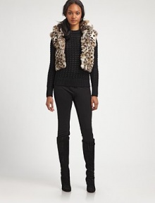 Leopard-printed rabbit fur adds a distinctly luxurious look to this cropped vest.Stand collarSleevelessAbout 18 from shoulder to hemFully linedDyed rabbit furDry clean by fur specialistImportedFur origin: China Model shown is 5'10 (177cm) wearing US size Small. Leopard-printed rabbit fur adds a distinctly luxurious look to this cropped vest.Stand collarSleevelessAbout 18 from shoulder to hemFully linedDyed rabbit furDry clean by fur specialistImportedFur origin: China Model shown is 5'10 (177cm) wearing US size Small.
