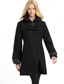 THE LOOKZip-out puffer insert at funnelneck and cuffsConvertible shawl collar to mockneckDouble breasted button frontDual front welt pocketsLong sleeves with turn-back button cuffsPiped back yoke with logo detailBack button waist tabQuilted puffer liningTHE FITAbout 34 from shoulder to hemTHE MATERIALShell: 50% wool/35% viscose/15% polyesterFill 1: polyesterFill 2: 70% down/30% featherFully linedCARE & ORIGINDry THE LOOKZip-out puffer insert at funnelneck and cuffsConvertible shawl collar to mockneckDouble breasted button frontDual front welt pocketsLong sleeves with turn-back button cuffsPiped back yoke with logo detailBack button waist tabQuilted puffer liningTHE FITAbout 34 from shoulder to hemTHE MATERIALShell: 50% wool/35% viscose/15% polyesterFill 1: polyesterFill 2: 70% down/30% featherFully linedCARE & ORIGINDry