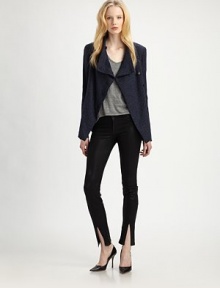 Artfully speckled wool, in a button-front style impeccably tailored to flatter your figure.Funnel collarAsymmetrical button frontWelt pocketsFully linedAbout 25 from shoulder to hem80% wool/19% nylon/1% elastaneDry cleanImportedModel shown is 5'10 (177cm) wearing US size 4. Artfully speckled wool, in a button-front style impeccably tailored to flatter your figure.Funnel collarAsymmetrical button frontWelt pocketsFully linedAbout 25 from shoulder to hem80% wool/19% nylon/1% elastaneDry cleanImportedModel shown is 5'10 (177cm) wearing US size 4.