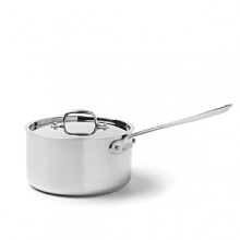 This exceptional saucepan from world renowned All-Clad can be used for just about anything. Compatible with induction and conventional stove tops, it features tri-ply stainless steel including a hand-polished stainless steel exterior and aluminum core for superlative heat conduction. This exceptional saucepan from world renowned All-Clad can be used for just about anything. Compatible with induction and conventional stove tops, it features tri-ply stainless steel including a hand-polished stainless steel exterior and aluminum core for superlative heat conduction.