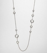 From the Wicked Collection. A long and elegant style with faceted clear quartz stations set in blackened sterling silver on a link chain. Black rhodium-plated sterling silverClear quartzLength, about 36Lobster clasp closureImported 