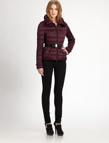 Equal parts sporty and feminine, this quilted colorblock puffer is cinched at the waist with a playful bow belt.Stand collarEpaulettesZip frontBow buckle beltZipper pocketsButton tab cuffsButton-down rain flapFully linedAbout 22 from shoulder to hemPolyesterDry cleanImportedModel shown is 5'10 (177cm) wearing US size Small. Equal parts sporty and feminine, this quilted colorblock puffer is cinched at the waist with a playful bow belt.Stand collarEpaulettesZip frontBow buckle beltZipper pocketsButton tab cuffsButton-down rain flapFully linedAbout 22 from shoulder to hemPolyesterDry cleanImportedModel shown is 5'10 (177cm) wearing US size Small.