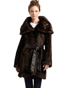 THE LOOKTailored in ultra plush faux furDramatic shawl collarLightly padded shouldersCocoon silhouetteConcealed hook-and-bar closuresRemovable tie-front leather beltDual front seam pocketsTHE FITAbout 33 from shoulder to hemTHE MATERIALAcrylic/polyesterFully linedCARE & ORIGINDry cleanImportedModel shown is 5'10 (177cm) wearing US size Small. THE LOOKTailored in ultra plush faux furDramatic shawl collarLightly padded shouldersCocoon silhouetteConcealed hook-and-bar closuresRemovable tie-front leather beltDual front seam pocketsTHE FITAbout 33 from shoulder to hemTHE MATERIALAcrylic/polyesterFully linedCARE & ORIGINDry cleanImportedModel shown is 5'10 (177cm) wearing US size Small.