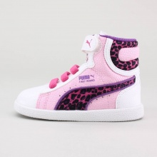 The girls' First Round is a classic basketball styled shoe offering one of Puma's most treasured styles. The girls' First Round is a classic basketball styled shoe offering one of Puma's most treasured styles.