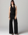 Just right for day or night, this halter jumpsuit from bar III is so easy and fun to wear!