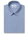 A mini pattern still makes a mighty statement with this slim-fit dress shirt from Calvin Klein.