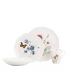 A taste of country living from Lenox. Made of elegant white porcelain, the Butterfly Meadow Basket place settings combine scalloped edges, textured detail and whimsical springtime motifs for unparalleled charm. Qualifies for Rebate