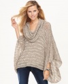 Lend drama to your look this season with INC's cowlneck sweater, featuring unique poncho styling.