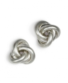 So simple, so chic. These silvertone mixed metal knot earrings from Jones New York always look great. Approximate width: 1/2 inch.