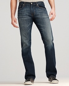 Straight leg 7 Years wash jean with allover fading and embroidered detail at back pocket. Straight leg 7 Years wash jean with allover fading and embroidered detail at back pocket.