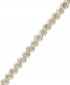 Embrace your elegant side. Victoria Townsend's bracelet, set in 18k gold over sterling silver, offers a radiant look with round-cut diamonds (1/4 ct. t.w.) only enhancing the luster. Approximate length: 7 inches.