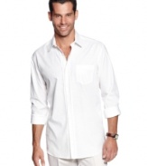 Make a subtle statement with Cubavera's classic cotton jacquard shirt, the perfect piece for casual dressing.