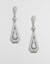 EXCLUSIVELY AT SAKS. A vintage-inspired style featuring hand-set, brilliant pavé crystals in a framed chandelier drop design. CrystalsCubic zirconiaRhodium-plated brassDrop, about 2.25Post backImported 