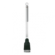 The basting brush has dual uses: a scoop style face for ladling sauces and a basting face for spreading marinades. The heat resistant, silicone is easy to clean and replaceable. The basting brush has dual uses: a scoop style face for ladling sauces and a basting face for spreading marinades. The heat resistant, silicone is easy to clean and replaceable.