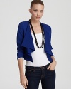 BCBGMAXAZRIA Jacket - Cascade Collar Cropped Blazer