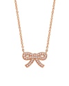 18K rose gold vermeil and cubic zirconia are all wrapped up in a pretty bow on this feminine-fabulous necklace from Crislu.