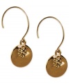 Sweet sparkle, by Jones New York. These lovely drop earrings glisten with glass stones for illuminating style. Crafted in worn gold tone mixed metal. Approximate drop: 1/2 inch.