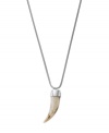 You're looking sharp. A smooth acetate horn adds a little wild to this Michael Kors style. Crafted in silver tone mixed metal. Approximate length: 31 inches. Approximate pendant length: 2-1/4 inches. Approximate pendant width: 3/4 inch.