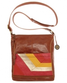 Snakeskin trim - on the shoulder pad, around the metallic front zip pocket - stylishly accents this perfectly sized crossbody bag from The Sak. Snakeskin trim - on the shoulder pad, around the metallic front zip pocket - stylishly accents this perfectly sized crossbody bag from The Sak.