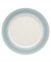 This charming porcelain dinner plate features a seven-ringed border. Mix and match with other Tin Can Alley Blue pieces from Lenox for a subtly varied table setting. Qualifies for Rebate